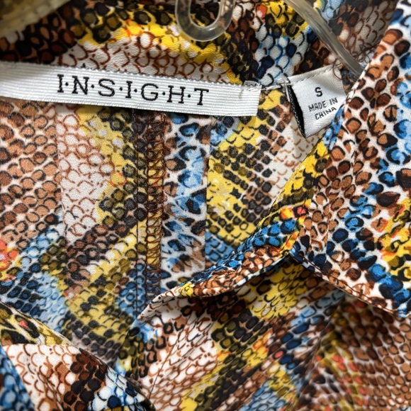 Insight Python Print Button Up Tunic Top Size S - Picture 4 of 11